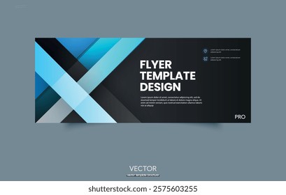 Modern flyer design with geometric stripes and gradients. Vector