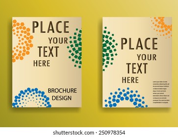 Modern Flyer Design with Halftone Dots. Vector Illustration. 