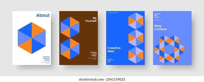 Modern Flyer Design. Isolated Report Layout. Geometric Brochure Template. Banner. Book Cover. Business Presentation. Poster. Background. Advertising. Handbill. Brand Identity. Notebook. Magazine