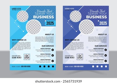 Modern flyer design with a realistic mockup, ideal for corporate and promotional needs. Fully customizable.