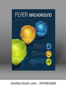 modern flyer design template with crystals