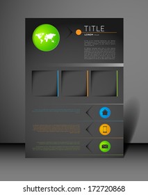 modern flyer design template with icons