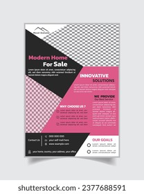 Modern Flyer Design Template, Real Estate Flyer Design, Design für den Verkauf von Immobilien, Flyer Design für die Miete von Vektordatei