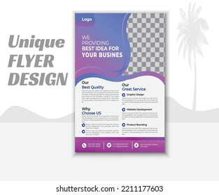 Modern Flyer Design Template, Unique A4 Corporate Template.