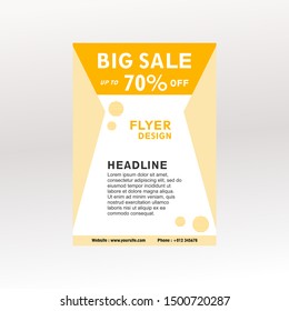 Modern flyer design vector template with orange or gold color