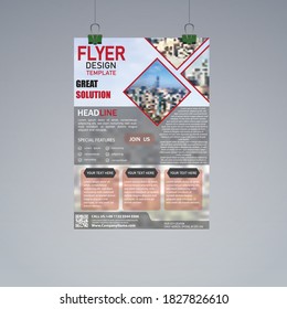 volante moderno, letra de mano, vector de diseño de folleto 