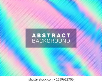 Modern flyer neon hologram texture vector background. Club party placard abstract backdrop. Tech neon holographic gradient template for flyer design.