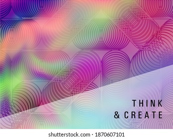 Modern flyer neon hologram texture vector background. Fluid shimmer overlay elements. Vibrant neon holographic gradient template for flyer design.