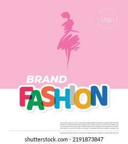 Modern flyer or poster template for fashion with vector model . Colourful vector illustration for event announcement