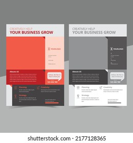 Modern Flyer with Red and Grey Scale Color