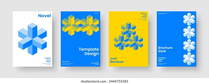 In: Modern Flyer Vorlage. Abstraktes Broschürendesign. Geometrisches Banner-Layout. Hintergrund. Geschäftspräsentation. Buchumschlag. Poster. Bericht. Portfolio. Newsletter. Broschüre. Werbung. Brande Identität