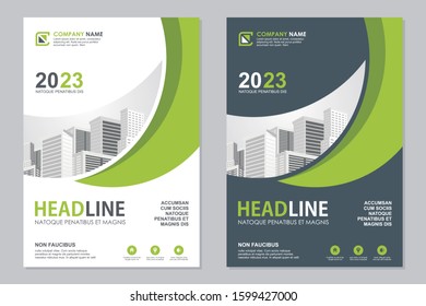Modern Flyer Template design, Designed in A4 size with colorful geometric shapes, Green, yellow and white color combination. suitable for Brochure cover, annual report, poster, flyer layout, etc.