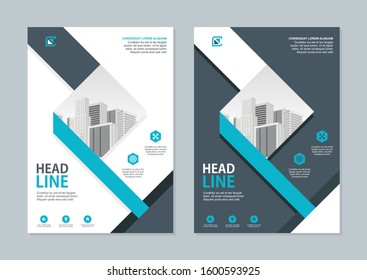 Modern Flyer Template design, Designed in A4 size with Blue geometric shapes. suitable for Brochure cover, annual report, poster, flyer layout, etc.