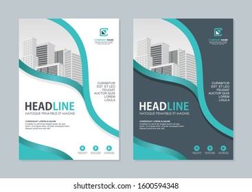 Modern Flyer Template design, Designed in A4 size with geometric shapes, Green, Black  and white color combination. suitable for Brochure cover, annual report, poster, flyer layout, etc.