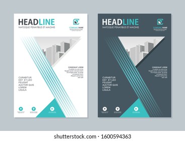 Modern Flyer Template design, Designed in A4 size with geometric shapes, Green, Black  and white color combination. suitable for Brochure cover, annual report, poster, flyer layout, etc.