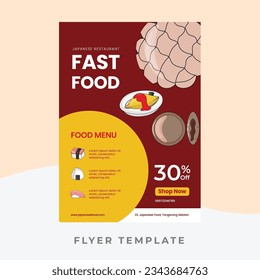 Modern Flyer template design for Food. Vector illustration for banner, poster, flyer, cover, menu, brochure. 