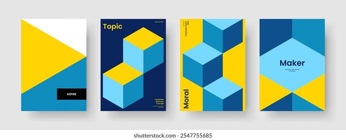 Modelo de Panfleto Moderno. Design de apresentação comercial isolado. Disposição Do Folheto Geométrico. Histórico. Capa de Livro. Cartaz. Faixa. Relatório. Publicidade. Folheto informativo. Revista. Boletim informativo. Bloco de Anotações