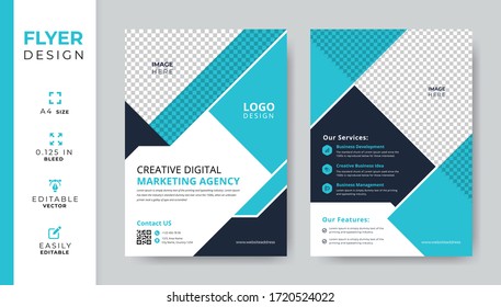 Modern flyer template, Professional leaflet design, Creative abstract vector shapes