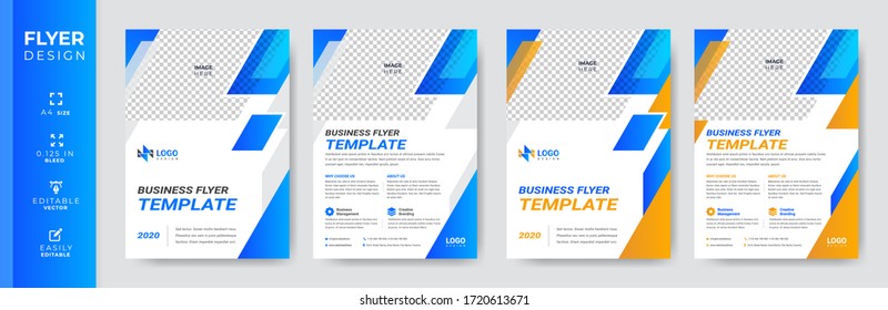 Modern flyer template, Professional leaflet design, Creative abstract vector shapes