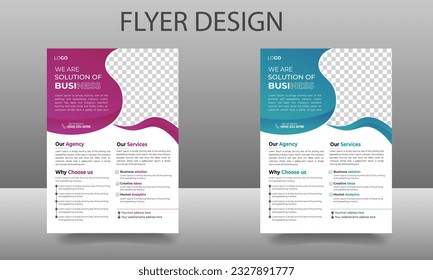 diseño vectorial de plantilla de volante moderno, forma orgánica de plantilla de volante utilizada.