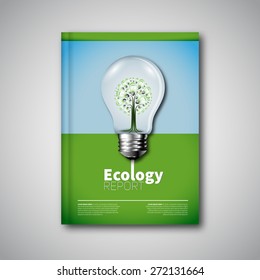Modern flyer Vector ecology concept book cover design template