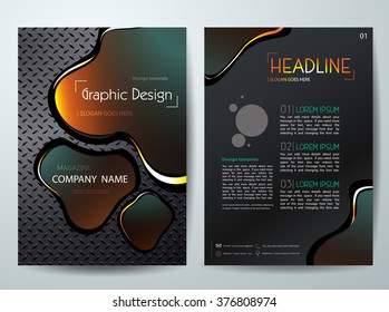 Modern flyers brochure cover annual report magazine design templates vector. Abstract steel background in a4 layout 