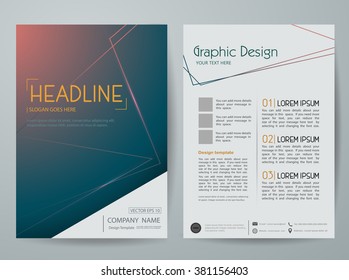 Modern flyers brochure magazine cover annual report design templates vector.  Blue abstract line background in a4 layout.