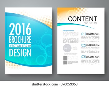 Modern flyers brochure and presentation design templates vector. Abstract halftone blue circle on cover annual report layout in a4 size. 