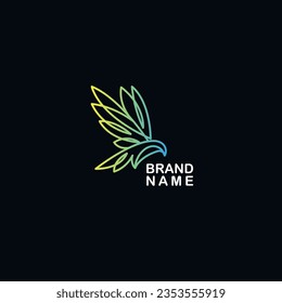 Modern flying bird abstract logo
