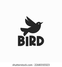 modern flying bird logo design template, playful bold bird fly logo design vector ideas isolated on white background.