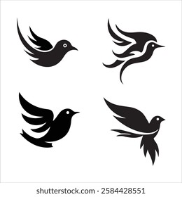 Modern Flying Bird logo design vector illustration