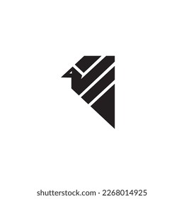 Modern flying bird silhouette wild logo