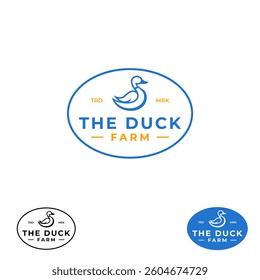 Modern flying duck farm logo vector