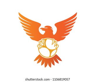 Modern Flying Eagle Soccer Logo Illustration In Isolated White Background