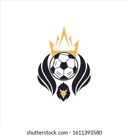 Modern Flying Eagle Soccer Logo Illustration In Isolated White Background vektor