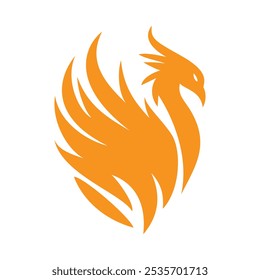 Modern flying phoenix shot bird logo design vector download