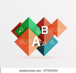Modern flying square infographic. Vector template background for workflow layout, diagram, number options or web design