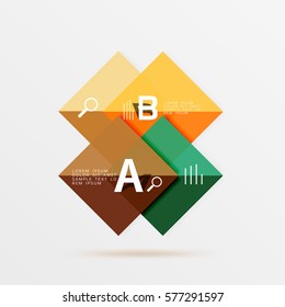 Modern flying square infographic. Vector template background for workflow layout, diagram, number options or web design