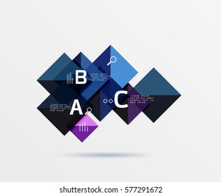Modern flying square infographic. Vector template background for workflow layout, diagram, number options or web design