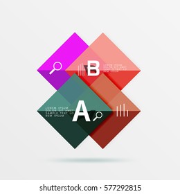 Modern flying square infographic. Vector template background for workflow layout, diagram, number options or web design