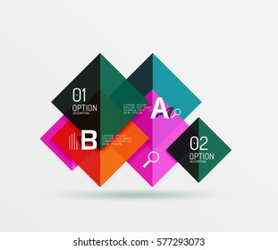 Modern flying square infographic. Vector template background for workflow layout, diagram, number options or web design