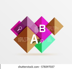 Modern flying square infographic. Vector template background for workflow layout, diagram, number options or web design