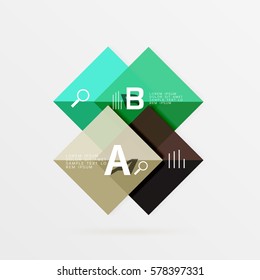 Modern flying square infographic. Vector template background for workflow layout, diagram, number options or web design