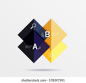 Modern flying square infographic. Vector template background for workflow layout, diagram, number options or web design