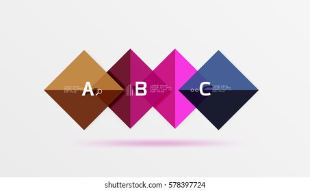 Infografía moderna de vuelo cuadrado. Fondo de plantilla de vector para diseño de flujo de trabajo, diagrama, opciones de número o diseño web