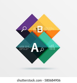 Modern flying square infographic. Vector template background for workflow layout, diagram, number options or web design