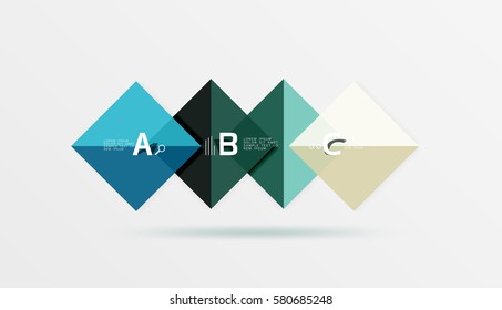 Modern flying square infographic. Vector template background for workflow layout, diagram, number options or web design