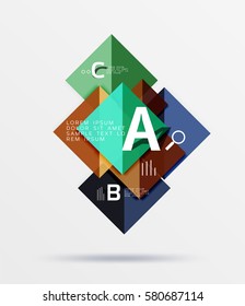 Modern flying square infographic. Vector template background for workflow layout, diagram, number options or web design
