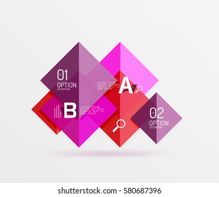 Modern flying square infographic. Vector template background for workflow layout, diagram, number options or web design