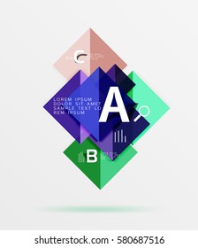 Infografía moderna de vuelo cuadrado. Fondo de plantilla de vector para diseño de flujo de trabajo, diagrama, opciones de número o diseño web